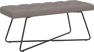 vidaXL Banco Con Tapicer&iacute;a Con Botones Topo 110 X 40 X 46 Cm Tela Vidaxl