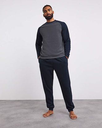 Jacamo Raglan Micro Fleece Pyjama Set