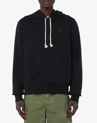 Acne Studios Mens Fairah Face Logo Hoodie Black Clothing > Knitwear