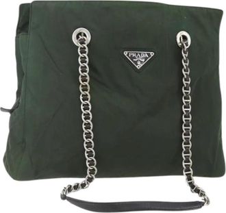 Prada Pre-owned Nylon Tote Bag - Dames - Vintage Shopper - Groen - ONE Size - Nylon - Vintage