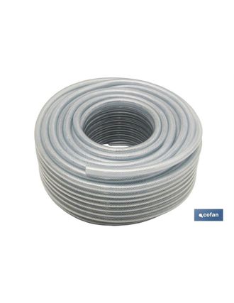 cofan Manguera Pvc Cristal C/refuerzo 10x16mm/50m, Rollo De Manguera De Pvc Cristal Con Refuerzo De Nylon. Adecuada Para Pasar Bajo Presi&oacute;n Productos Fitosa