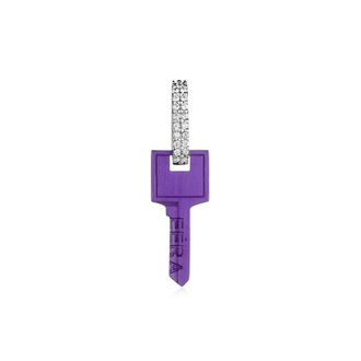 E&eacute;ra Enkele oorbel Sleutel Klein - Dames - Oorbellen - Paars - ONE Size - Leer - Accessoires