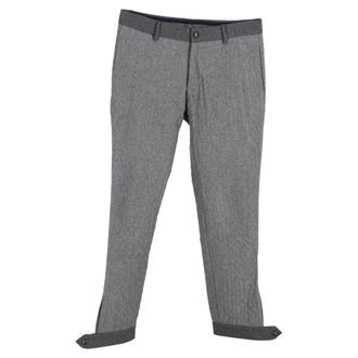 Moncler Pre-owned Mens Mid-Waist Straight-Leg Trousers in Grey Wool - Size EU 48 (Mens)
