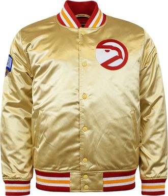 Mitchell & Ness NBA Atlanta Hawks Championship Mens Beige Satin Jacket - Size X-Large