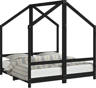 vidaXL Vidaxl - Estructura De Cama De Ni&ntilde;os Madera De Pino Negro 2x(70x140) Cm