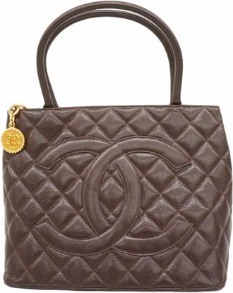 Chanel Brown Grained Calfskin Tote Bag (Pre-Owned)
