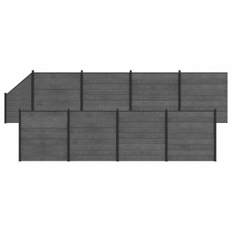 vidaXL Panel De Valla 9 Pcs Wpc Y Aluminio Gris Vidaxl