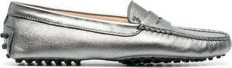 Tod's Silver Slip On Loafers