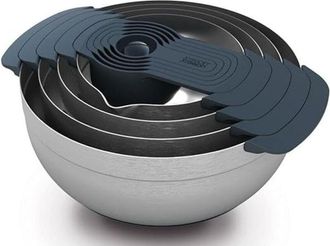 Joseph Joseph Nest 9, Joseph Joseph, Set De Preparaci&oacute;n De Alimentos, 9 Piezas, Incluye Tazones, Colador, Tamiz Y Cucharas Medidoras, Dise&ntilde;o Compacto, Acero Inoxida