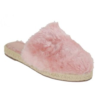 Bruno Menegatti Womens Valentina Angie-Fluffy Closed Toe Flat Slippers In Rose