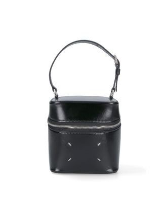 Maison Margiela Structured Black Minimalist Bag With Smooth Finish