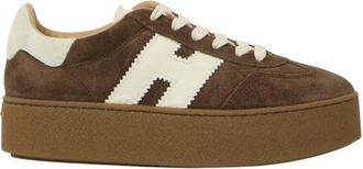 Hogan Brown Logo Cool Sneakers