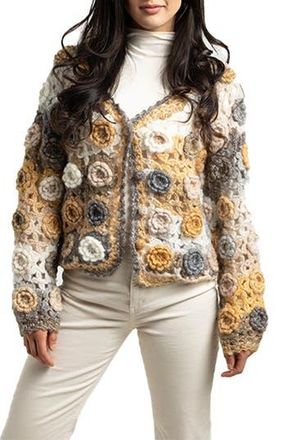 Saachi Crochet Blossom Cardigan in Mustard at Nordstrom Rack