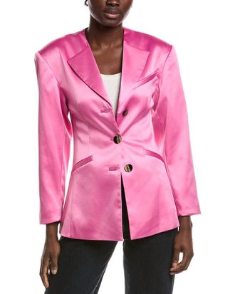 Ganni Ganni Double Satin Fitted Blazer