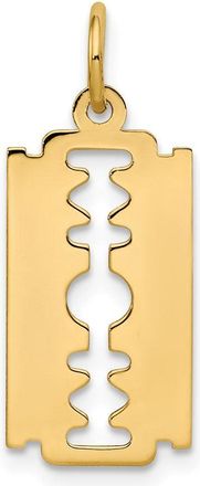 Diamond2Deal 14k Yellow Gold Polished Razor Blade Charm Pendant