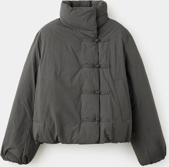 Mango Anorak trapuntato alamari grigio - Donna - XXS - MANGO