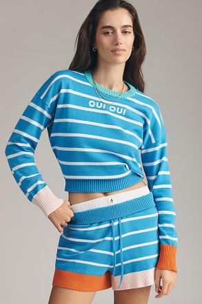 Sundry French Stripe Drawstring Shorts