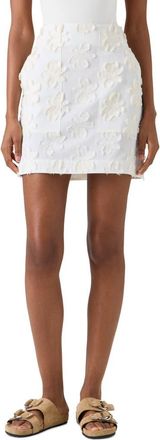 Akris Floral Cotton Jacquard Skirt in Cream-Ivory at Nordstrom, Size 10