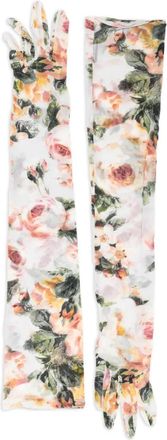 Magda Butrym Handschoenen met bloemenprint - Wit