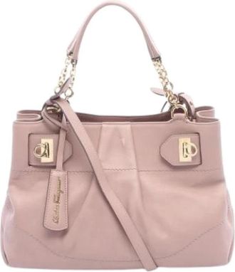Ferragamo Pre-owned Handbag - Dames - Vintage Handtas - Roze - ONE Size - Leer - Vintage