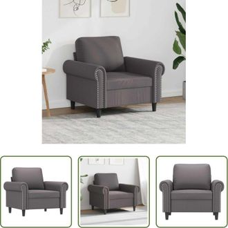 vidaXL Poltrona in similpelle - Poltrona Grigia 60 cm in Similpelle
