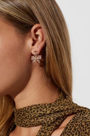 Valentino Garavani Earrings With Shimmering Crystals, Womens, Gold