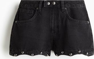 H&M Denimshorts mit Nieten - Schwarz