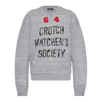 Dsquared2 Bedrukte Sweatshirt - Dames - Sweatshirts - Grijs - S - Katoen - Hoodies & sweatvesten
