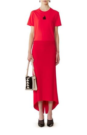 Lanvin Mother And Daughter Embroidered Cotton Jersey T-Shirt in Poppy Red at Nordstrom, Size X-Small