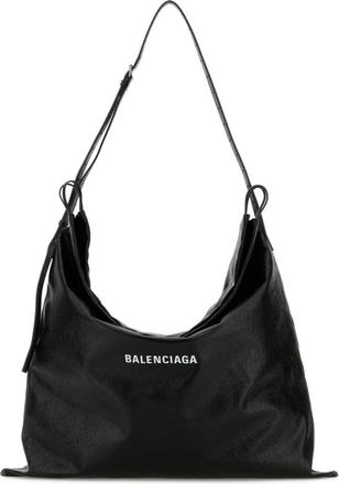 Balenciaga Black Leather Large Dust Shopping Bag