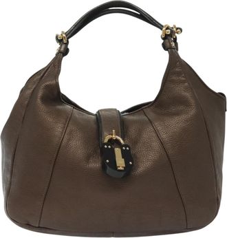 Loewe Vintage Handbag Leather Brown Leather Handbag (Pre-Owned)