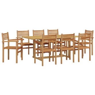 vidaXL Conjunto De Comedor De Jard&iacute;n 9 Pcs Marr&oacute;n Vidaxl