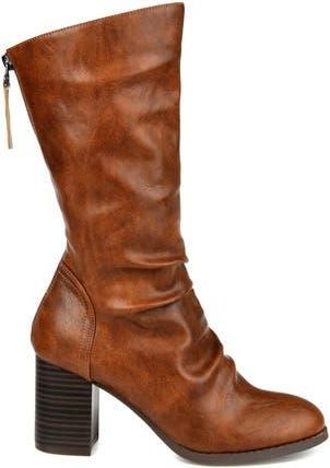Journee Collection Sequois Slouch Heeled Boot in Brown at Nordstrom Rack, Size 11