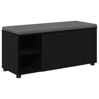 vidaXL Banco De Entrada Con Coj&iacute;n Roble Negro 100 X 38 X 46 Cm Vidaxl