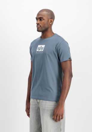 Alpha Industries T-Shirt ALPHA INDUSTRIES Satin Logo T-Shirt, Herren, Gr. XXL, blau (denim blau), Obermaterial: 100% Baumwolle, Shirts T-Shirt