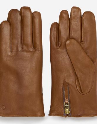Oliver Sweeney Mens Oliver Sweeney Calf Leather Gloves - Brown - Size: M/L