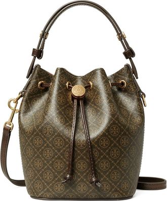 Tory Burch T Monogram Coated Canvas Bucket Bag in French Press at Nordstrom