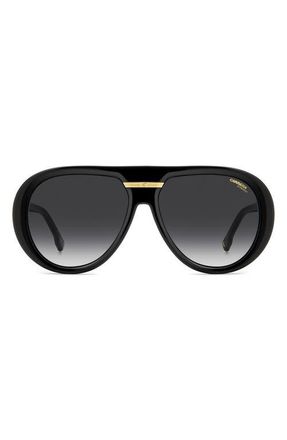 Carrera Victory 59mm Gradient Pilot Sunglasses in Black/Dark Grey at Nordstrom