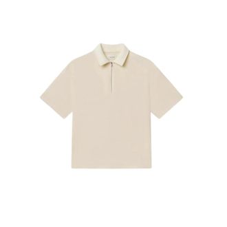 Frame Denim Polo Shirts, male, Beige, Size: XL Zip Polo Shirt