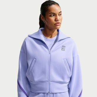 Nike Womens Advantage Dri-FIT Full-Zip Tennis Jacket in Purple | IB0776-580