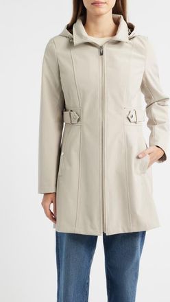 Via Spiga Water Repellent Soft Shell Coat in Almond at Nordstrom, Size X-Small