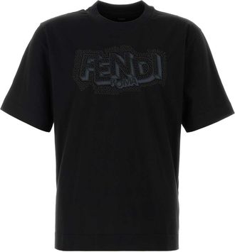 Fendi Black Cotton T Shirt