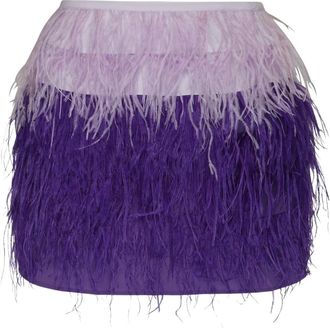 Twinset Rokken, Dames, Paars, S, Polyester, Paarse Veer Mini Rok