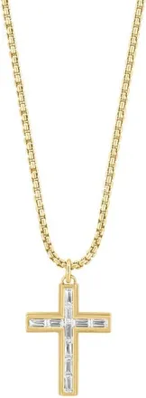 Effy Gold-Plated Sterling Silver Zircon Cross Pendant in Sterling Silvergold Plated at Nordstrom