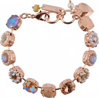 Mariana Womens Desert Rose Crystal Gem Tennis Bracelet In Gold