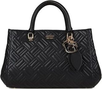 Guess Sally Triple Comp Satchel - Dames - Handtassen - Zwart - ONE Size - Polyester - Tassen