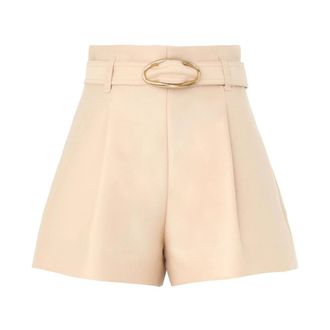 Zimmermann Illuminate Tailored Short - Dames - Bermuda - Beige - XS - Wol - Korte Broeken