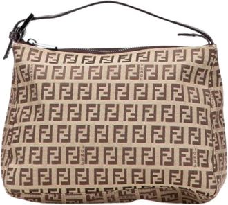 Fendi Pre-owned Shoulder Bags, female, Beige, Size: ONE SIZE Pre-owned Vintage Shoulder Bag