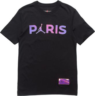 Nike Jordan Air Jordan Paris Saint-Germain Casual Sports Round Neck Short Sleeve Black CZ0802-010