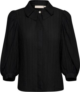 Karen by Simonsen Elegante Meteorite Blouse met Pofmouwen - Dames - Overhemden - Zwart - XS - Overhemden